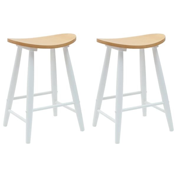 vidaXL Chaises de salle &agrave; manger 2 pcs Blanc 46 x 37 x 63 cm