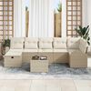 vidaXL Ensemble de canap&eacute; de jardin 8 pcs Beige Poly rotin