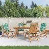 vidaXL Chaises de jardin inclinables lot de 4 et coussins bois teck