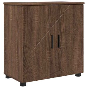 vidaXL Cabinet de salle de bain avec porte Ch&ecirc;ne brun 61 x 35 x 64 cm