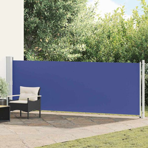 vidaXL Auvent lat&eacute;ral r&eacute;tractable de patio 140x600 cm bleu
