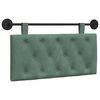 vidaXL T&ecirc;te de lit suspendue Avec lumi&egrave;re LED Vert Mer Velours