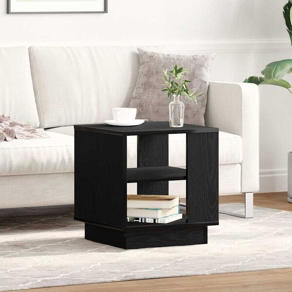 vidaXL Table basse Ch&ecirc;ne noir 40 x 40 x 43 cm Bois d'ing&eacute;nierie