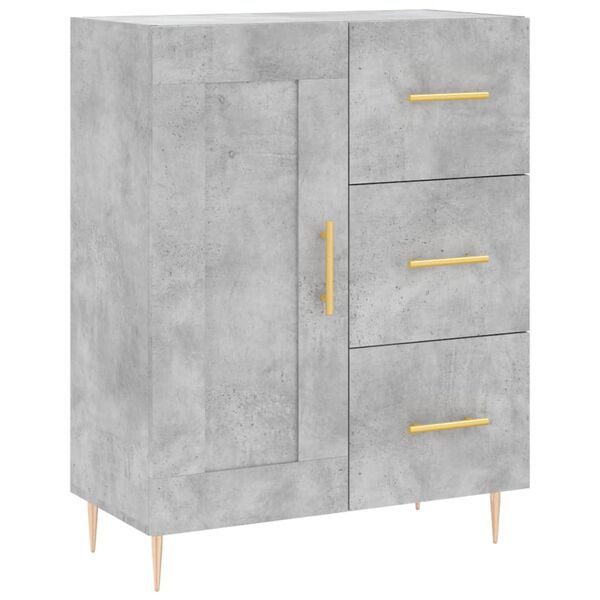 vidaXL Buffet gris b&eacute;ton 69,5x34x90 cm bois d'ing&eacute;nierie