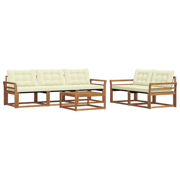 vidaXL Ensemble de canap&eacute;s d'ext&eacute;rieur 6 pcs Naturel et Cr&egrave;me