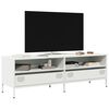 vidaXL Meuble TV blanc 135x39x43,5 cm acier lamin&eacute; &agrave; froid