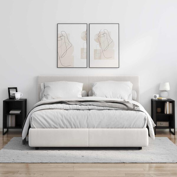 vidaXL Table de chevet Ch&ecirc;ne noir 39.5 x 30 x 50 cm Bois d'ing&eacute;nierie