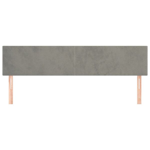 vidaXL T&ecirc;tes de lit Gris clair 180x5x78/88 cm Velours
