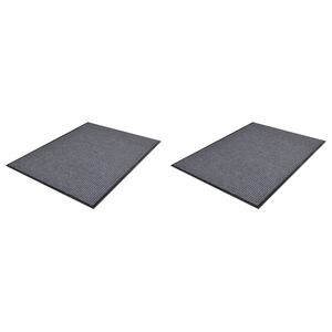 vidaXL Paillassons 2 pcs PVC Gris 90x60 cm