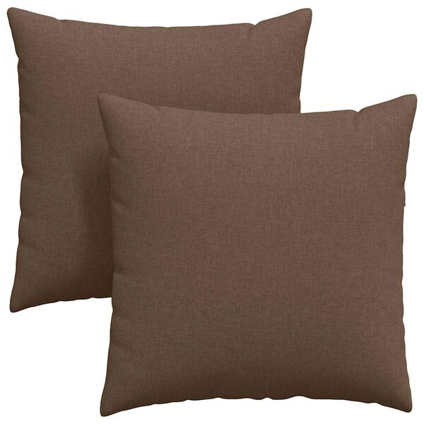 vidaXL Coussins de canap&eacute; 2 pcs Marron 80 x 80 cm tissu