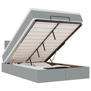 vidaXL Lit ottoman avec matelas gris clair 120x190 cm tissu