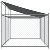 vidaXL Cage pour chien avec toit et porte gris 6x2x2 m acier galvanis&eacute;
