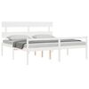 vidaXL Lit pour personne &acirc;g&eacute;e sans matelas blanc 200x200cm bois massif