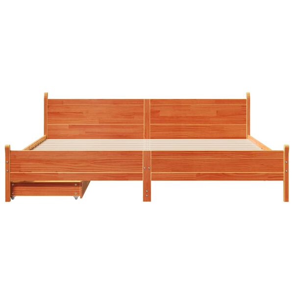 vidaXL Cadre de lit sans matelas cire marron 200x200cm bois pin massif