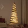 vidaXL Sapin de Noël avec 100 LED Naturel 180 cm frêne massif