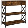 vidaXL Table console ch&ecirc;ne fum&eacute; 75x28x75 cm bois d'ing&eacute;nierie