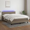 vidaXL Sommier &agrave; lattes de lit avec matelas LED Taupe 140x190 cm Tissu