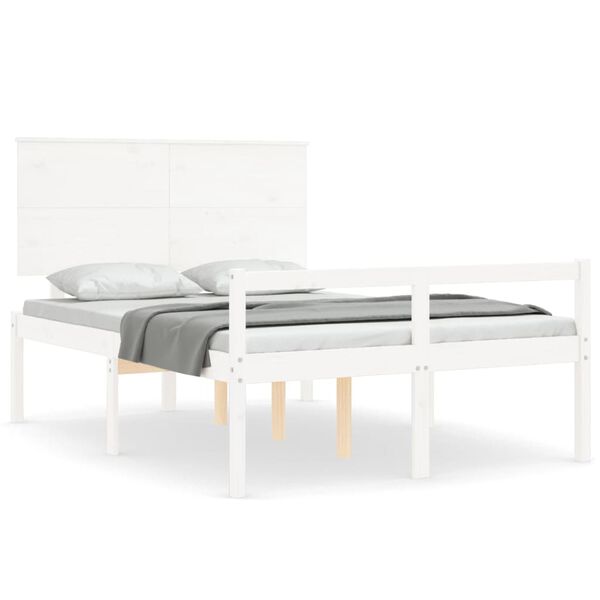 vidaXL Lit pour personne &acirc;g&eacute;e sans matelas blanc 120x200cm bois massif