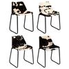 vidaXL Chaises &agrave; manger lot de 4 cuir v&eacute;ritable de ch&egrave;vre