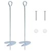 vidaXL Ancre de terre 2 pcs Argent&eacute; &Oslash;10 x 40 cm M&eacute;tal galvanis&eacute;