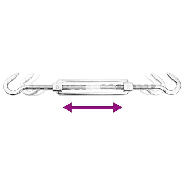 vidaXL Jeu d'accessoires de voile d'ombrage 8 pcs Acier inoxydable