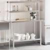 vidaXL Table de travail de cuisine avec &eacute;tag&egrave;re 110x55x150 cm inox