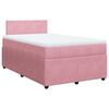 vidaXL Sommier &agrave; lattes de lit avec matelas rose 120x190 cm velours