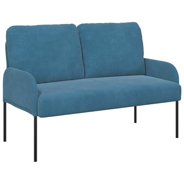 vidaXL Canap&eacute;s avec coussin 110cm Bleu Contreplaqu&eacute;