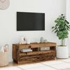 vidaXL Meuble TV avec lumières LED vieux bois bois d'ingénierie