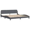 vidaXL Lit avec matelas gris fonc&eacute; 200x200 cm velours