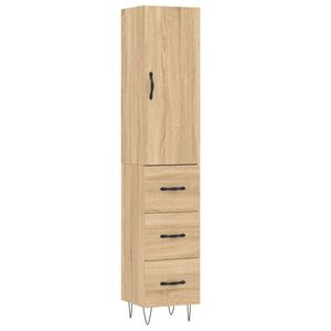 vidaXL Buffet haut Ch&ecirc;ne sonoma 34,5x34x180 cm Bois d'ing&eacute;nierie
