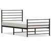 vidaXL Cadre de lit m&eacute;tal sans matelas avec pied de lit noir 107x203cm