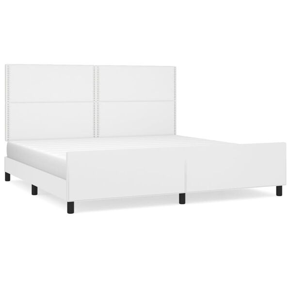vidaXL Cadre de lit sans matelas blanc 200x200 cm similicuir