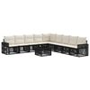 vidaXL Ensemble de canap&eacute; de jardin 10 pcs Noir et blanc cr&egrave;me