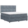 vidaXL Lit boxspring avec matelas Gris fonc&eacute; 160 x 200 cm Velours
