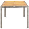 vidaXL Table de jardin Gris 190x90x75 cm Résine tressée et acacia