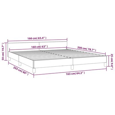 vidaXL Cadre de lit avec tête de lit Gris clair 160x200 cm Tissu