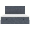 VidaXL Cadre de lit ottoman avec matelas gris fonc&eacute; 180x200cm velours