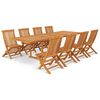 vidaXL Ensemble &agrave; manger de jardin 9 pcs Bois de teck massif