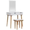 vidaXL Ensemble de Coiffeuse FAUSKE 3 pc Blanc 76 x 50 x 143 cm