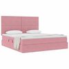 vidaXL Lit avec rangement et matelas Rose 160 x 200 cm Velours