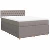 vidaXL Sommier &agrave; lattes de lit avec matelas Taupe 140x200 cm Tissu