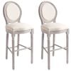 vidaXL Tabourets de bar lot de 2 blanc lin
