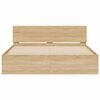 vidaXL Cadre de lit avec LED sans matelas chêne sonoma 150x200 cm