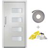 vidaXL Porte d'entr&eacute;e Aluminium et PVC Blanc 100x200 cm