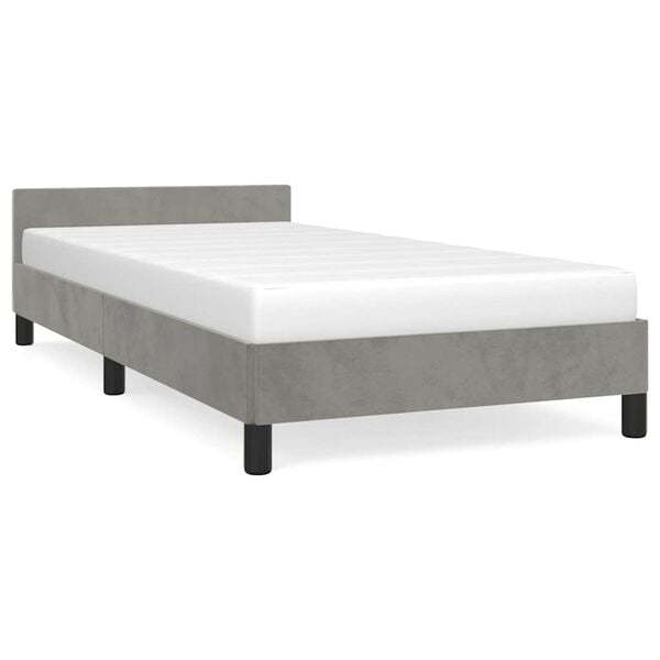 vidaXL Cadre de lit sans matelas gris clair 90x190 cm velours