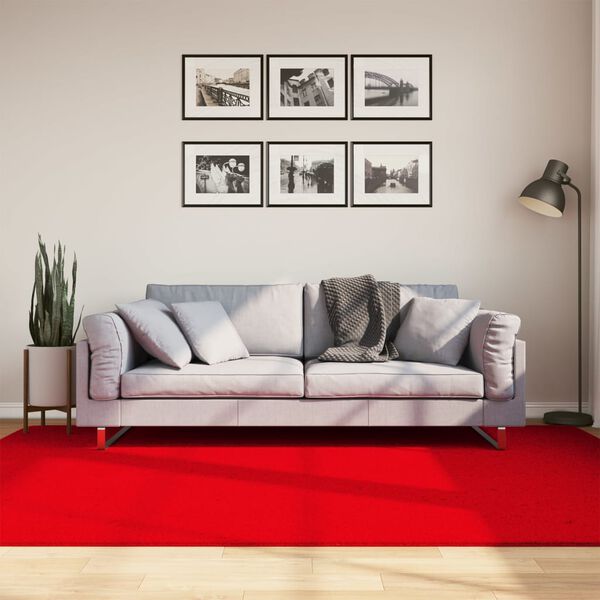 vidaXL Tapis HUARTE &agrave; poils courts doux et lavable rouge 160x230 cm