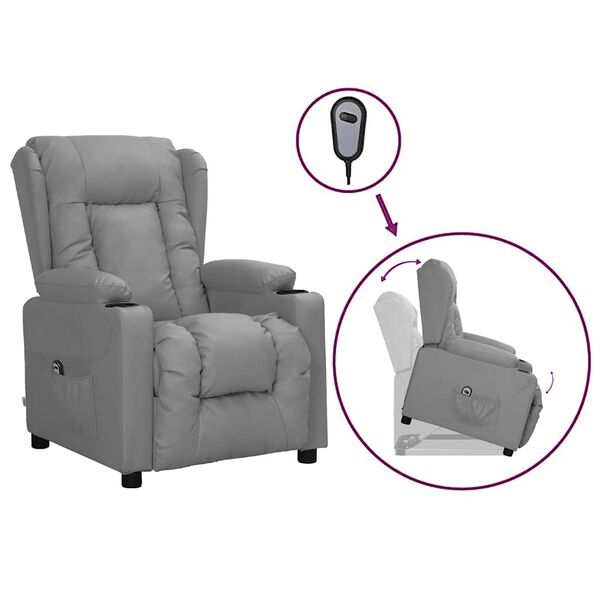 vidaXL Fauteuil Gris Similicuir