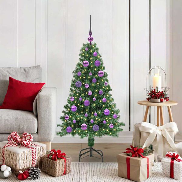 vidaXL Sapin de No&euml;l artificiel Vert 120 cm PVC, Acier et Plastique
