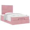 vidaXL Cadre de lit ottoman avec matelas rose 120x190 cm velours